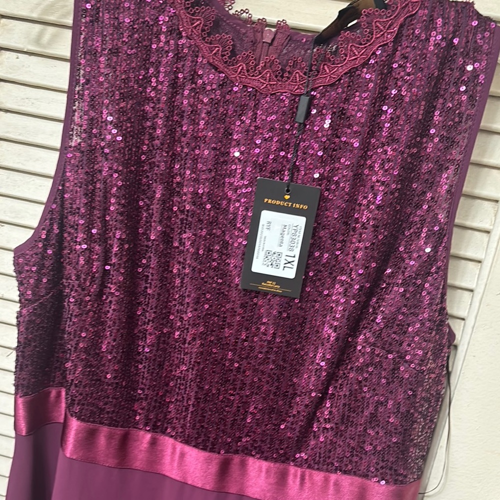 SHEIN Purple Sequin Wedding Dress